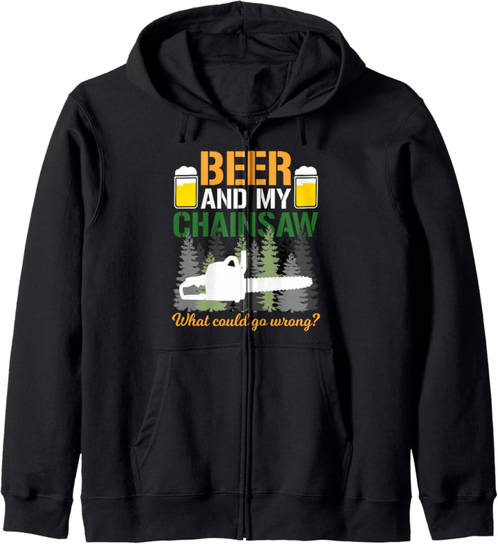 Beer And My Chainsaw Arborist Logger Forstwirtschaft Holzfäller Kapuzenjacke