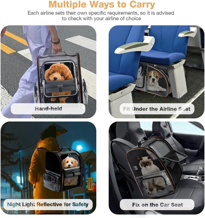 Klarer Haustier-Rucksack Erweiterbarer Katzen-Rucksack Tragetasche Haustier-Rucksack für kleine und