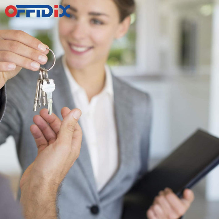 OFFIDIX Schlüsseletui aus Leder mit Reissverschluss, gross, tragbar, 40 Schlüsselhaken, Schlüssel-Or