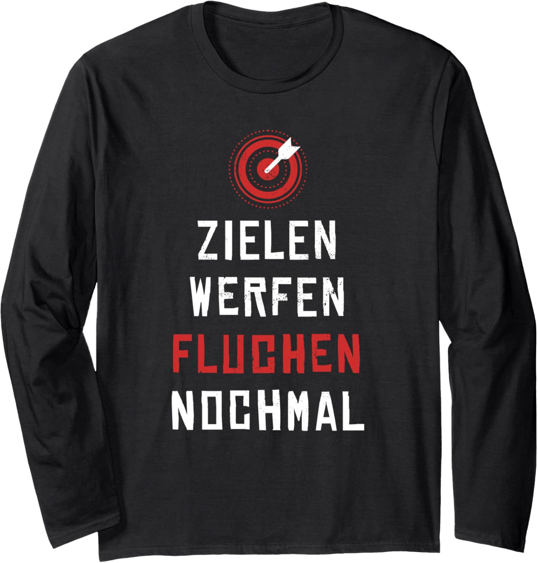 Lustiges Dart Darts Dartsport Dartscheibe Design Outfit Langarmshirt