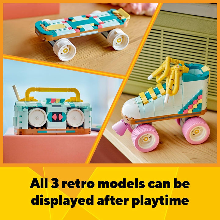 Lego Creator 3 in 1 Retro Rollschuh Bauset 31148, verwandelt Sich vom Rollschuhspielzeug zum Mini-Sk