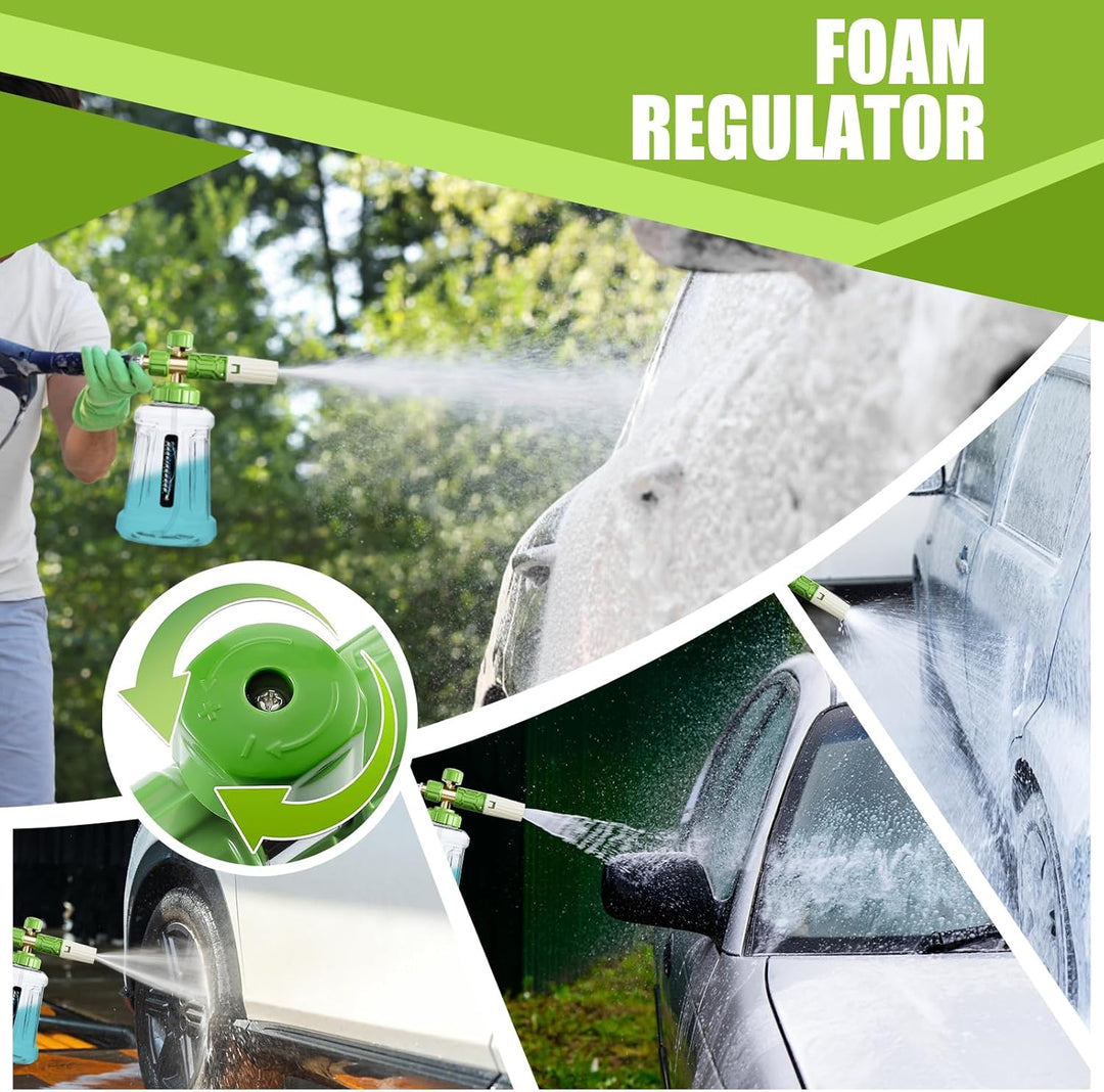 Schaumkanone Schneeschaumlanze, 1L Einstellbare Schaumlanze Schaumdüse mit 1/4 Schaumkanone Einstell