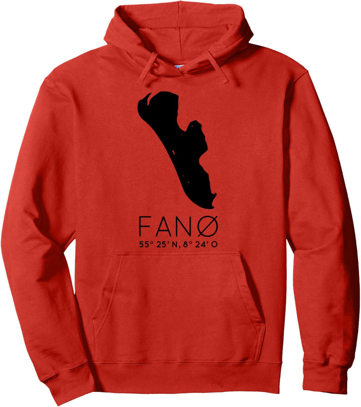 Fan Dänemark Insel Fanö Koordinaten Silhouette Karte Pullover Hoodie