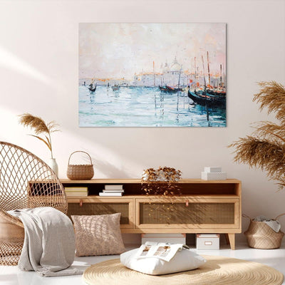 Bilder auf Leinwand 100x70cm Leinwandbild mit Rahmen Venedig Basilika Gross Wanddeko Bild Schlafzimm