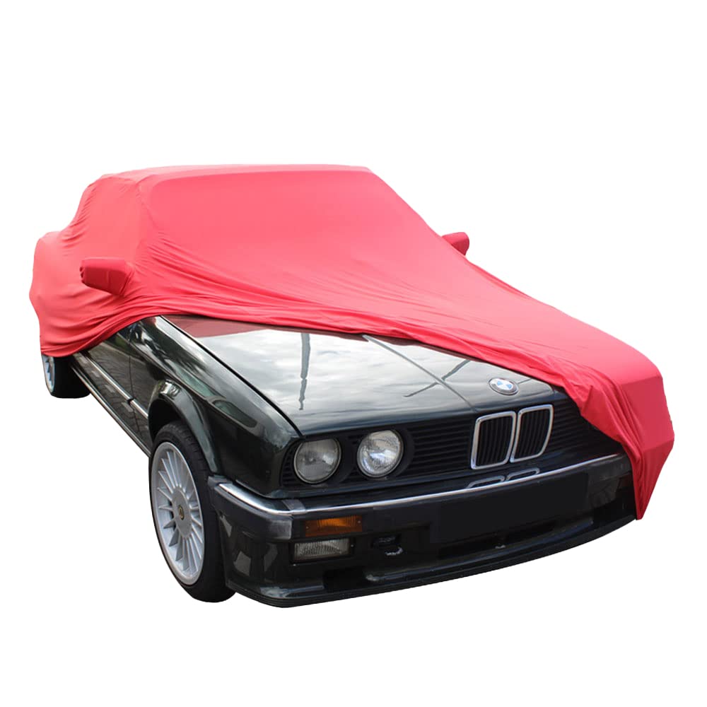 Indoor Autoabdeckung kompatibel mit BMW 3-Series (E30) mit Spiegeltaschen SUPER Soft Stretch