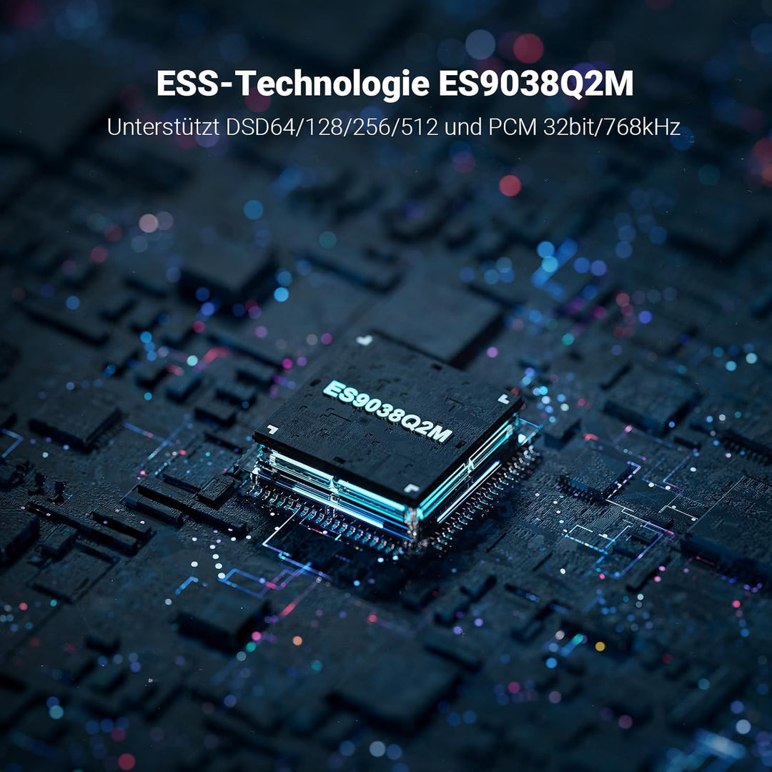 Fosi Audio DS1 Tragbarer DAC Kopfhörerverstärker, Headphone Amp mit ES9038Q2M Chip Unterstützt PCM 3