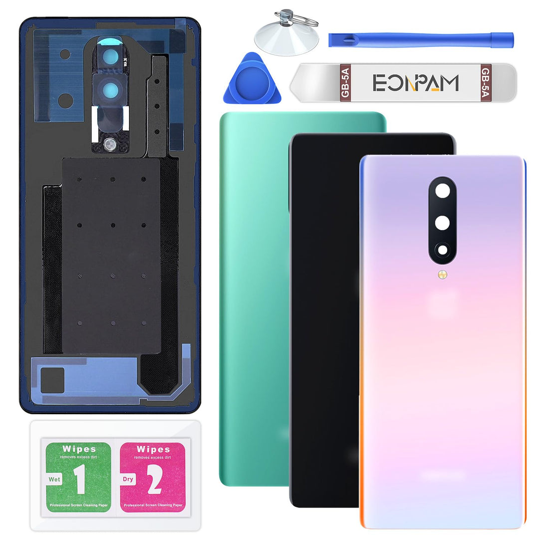 Eonpam Akkudeckel für OnePlus 8 Rückseite Glas Original Backcover Back Glas Ersatz Reparatur Set mit