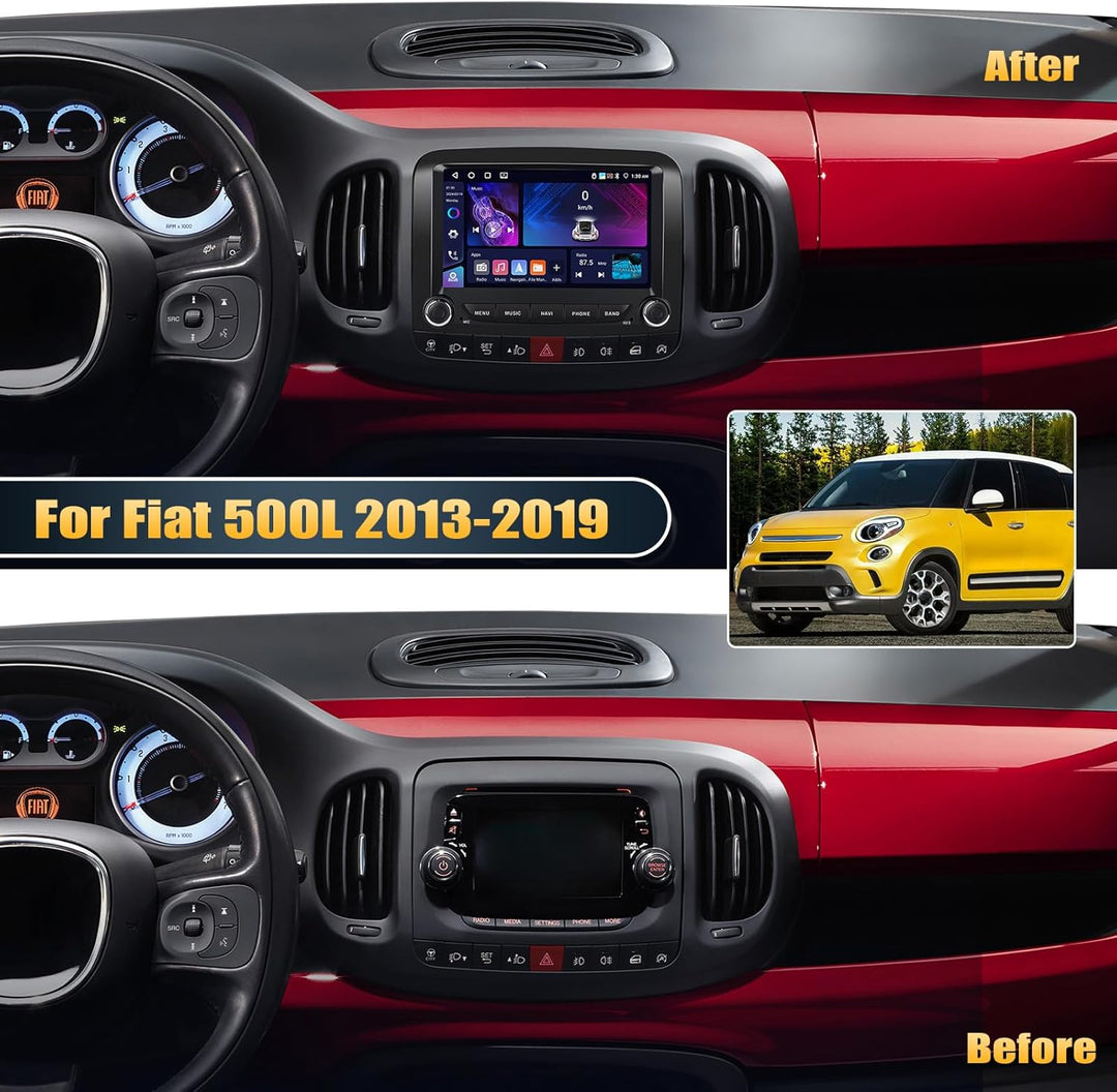4G+64G CAMECHO Android 13 Autoradio für FIAT 500L 2013-2018 mit Navi Carplay Android Auto, 7 Zoll Bi