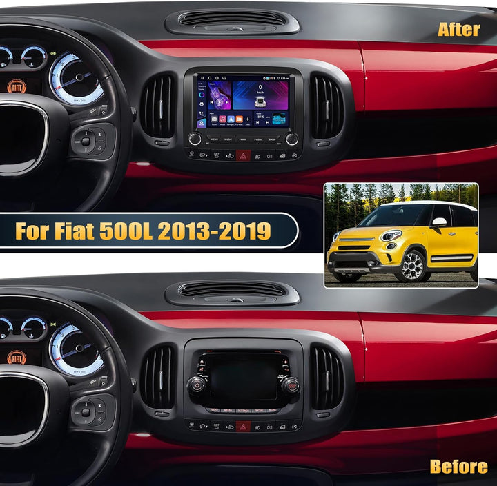 4G+64G CAMECHO Android 13 Autoradio für FIAT 500L 2013-2018 mit Navi Carplay Android Auto, 7 Zoll Bi