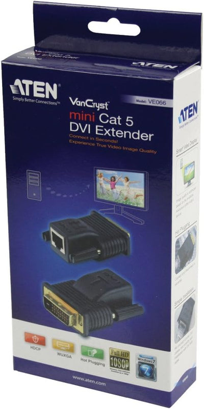 Aten VE066-AT DVI Extender (Verlaengerung) ueber Netzwerkkabel RJ45 20m Schwarz