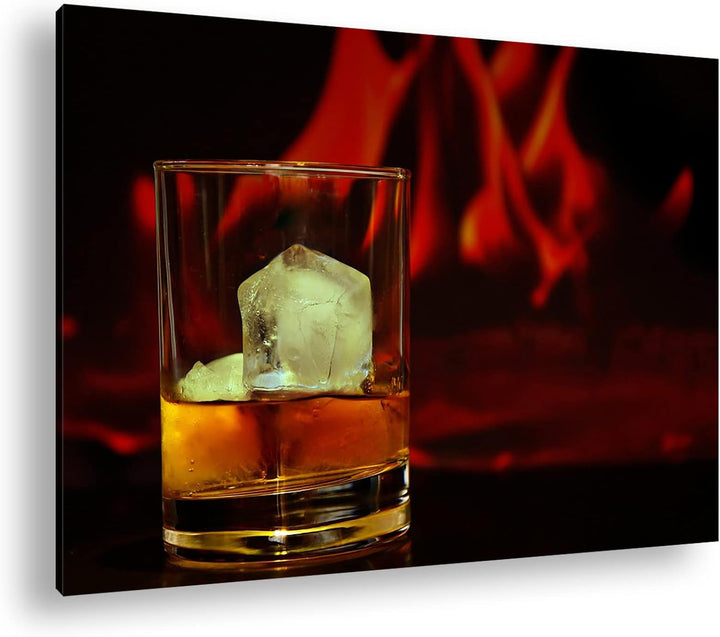 deyoli Glas edlen Whisky Format: 100x70 als Leinwandbild, Motiv fertig gerahmt auf Echtholzrahmen, H