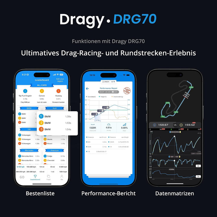 Neues dragy GPS-basiertes Leistungsmessgerät, bis zu 25 Hz GPS-Rundentimer, verbessertes UBLOX-Hochl
