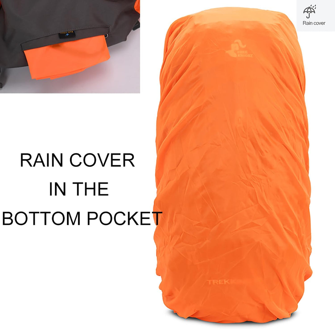 Bseash 60 l wasserdichter leichter Wanderrucksack mit Regenschutz, Outdoor-Sport, Reisen, Tagesrucks