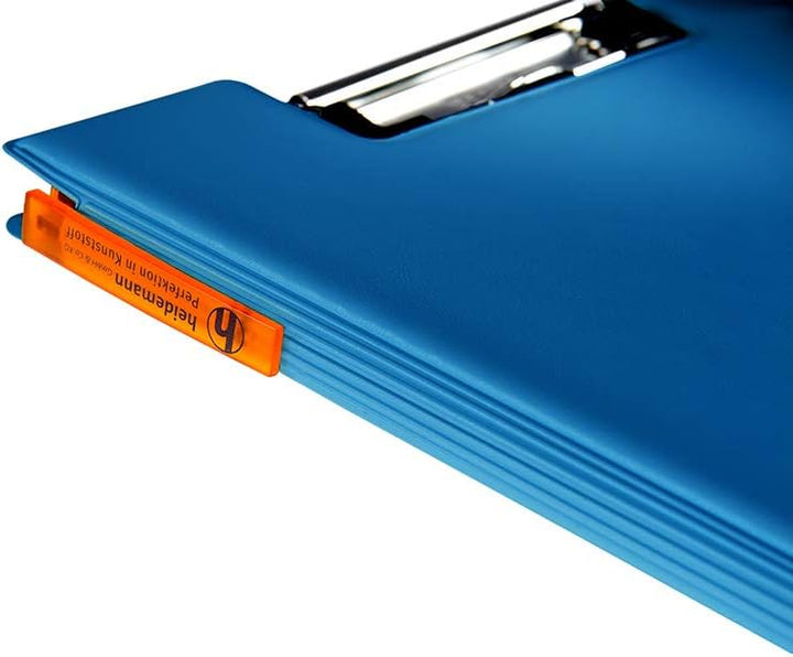 Heidemann Aufklappbare Klemmbrettmappe DIN A4 Plus Photodruck, 11100000 (Mittelblau 3er), Mittelblau