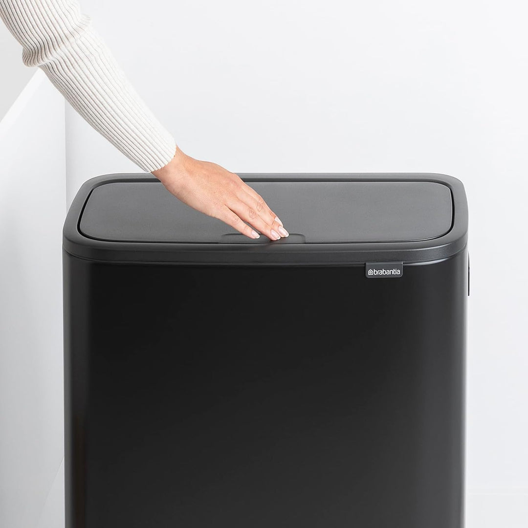 Brabantia Bo Touch Bin HI – 1 x 60L Inneneimer (mattschwarz) Abfall-/Recycling-Kücheneimer mit herau