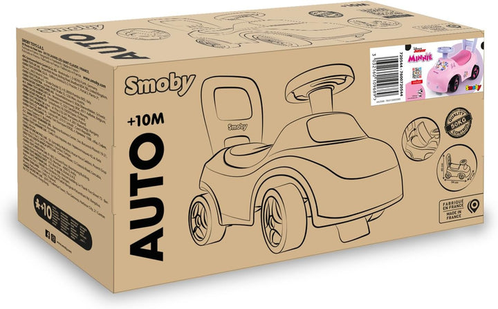 Smoby Minnie Maus Rutscher – wendiges Kinderfahrzeug mit Hupenlenkrad – Rückenstütze, Staufach, Kipp