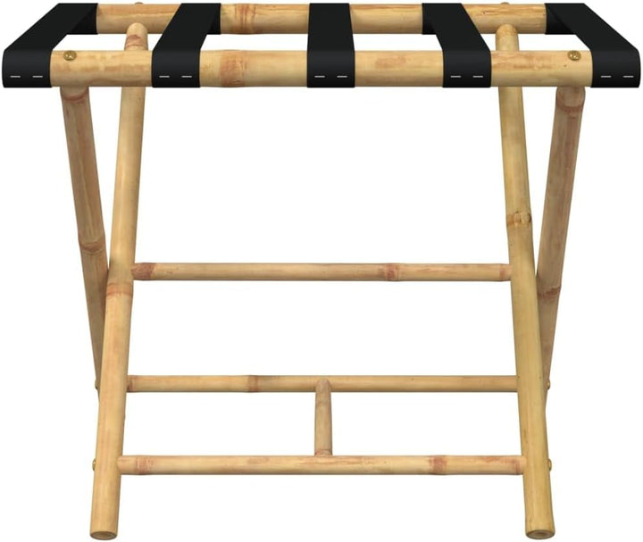 Gepäckablage Klappbar aus Bambus 62x42x50,5 cm, Kofferständer mit stabilen Gurten, platzsparend und