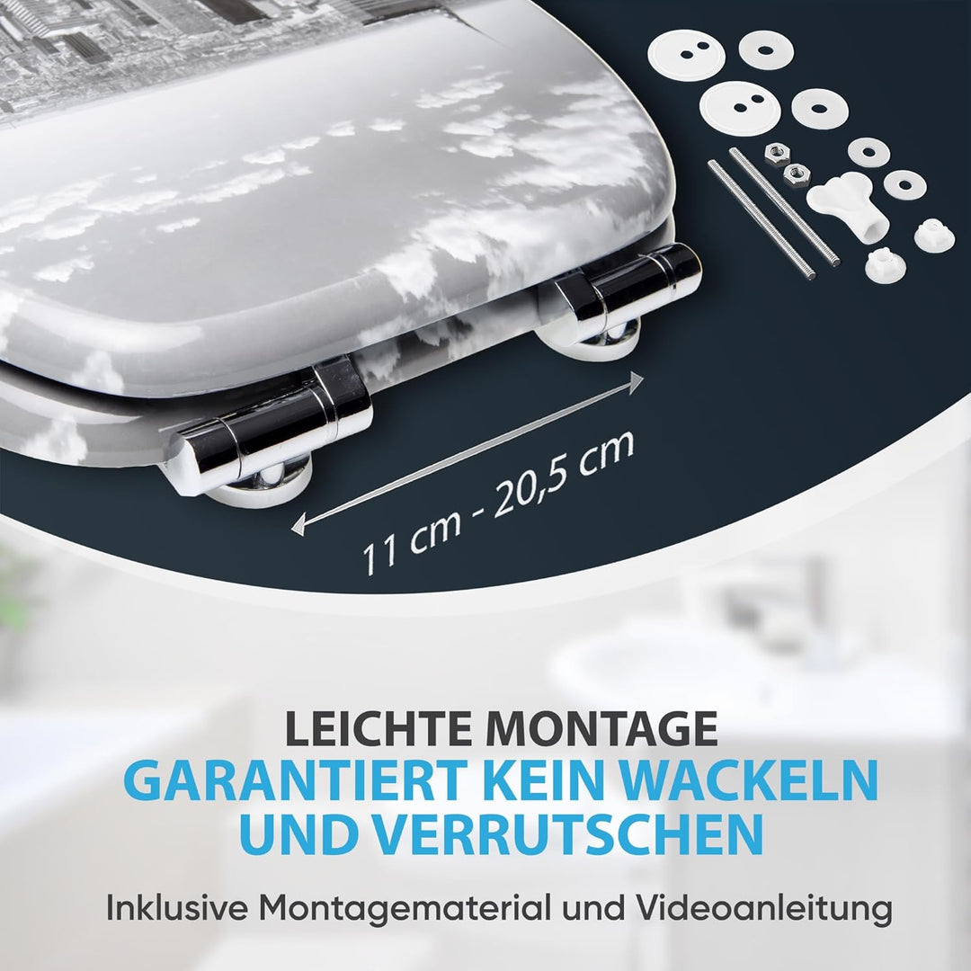 Sanilo WC-Sitz mit Absenkautomatik I Hochwertiger Toilettensitz aus Holz I Toilettendeckel in versch
