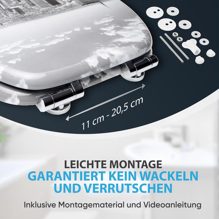 Sanilo WC-Sitz mit Absenkautomatik I Hochwertiger Toilettensitz aus Holz I Toilettendeckel in versch