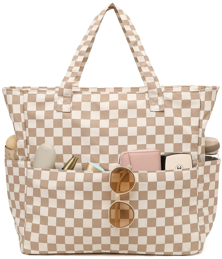 LEDAOU Grosse Strandtasche mit reissverschluss Damen Strandtuch Tote bag &amp; Strandtuch Hausschuhe Was