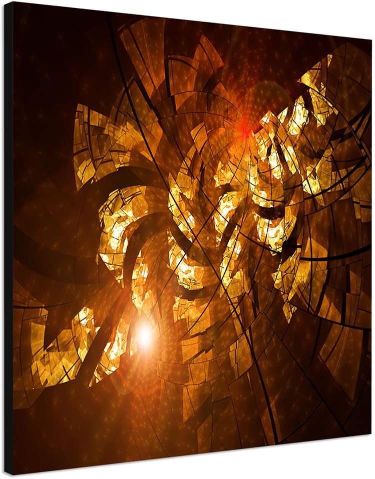 Paul Sinus Art Die Erleuchtung - Abstrakt356_60x60cm Bild auf Leinwand Abstraktes Motiv Fraktal Must