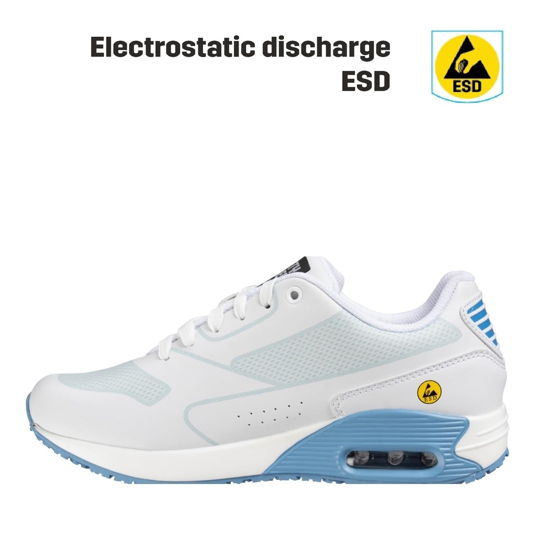 Oxypas ElaS3601lbl Ela SRC Arbeits-Sneakers,White with Light Blue,36 EU 36 EU Blau, 36 EU Blau