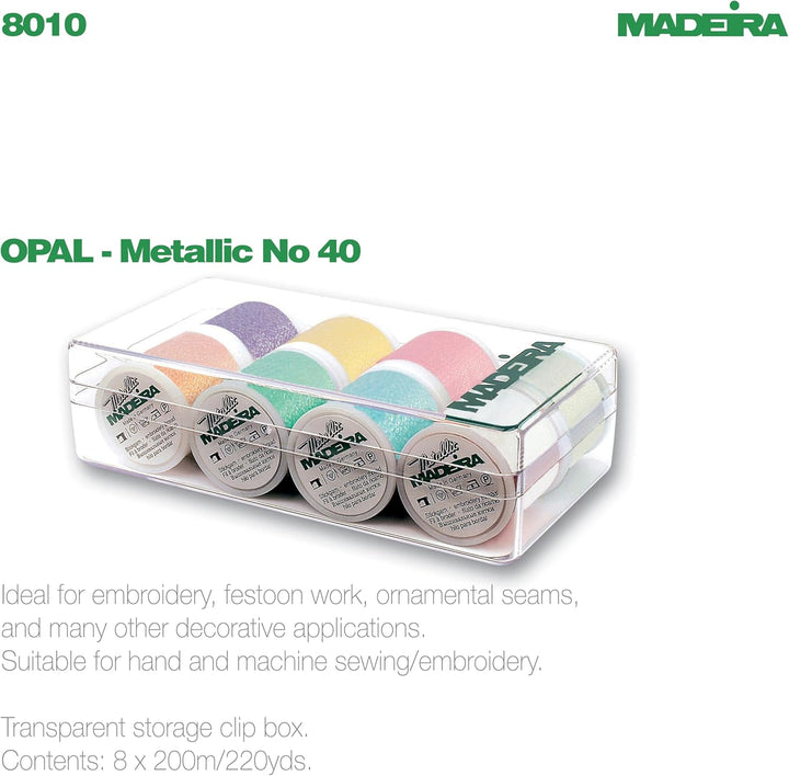 Madeira 8010 Stickbox Metallic Opal 8 Spulen à 200 m