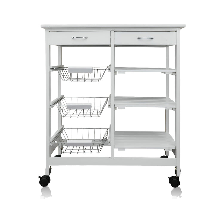 DRULINE Servierwagen Beistellwagen 37x67x76 cm, Multifunktionaler Küchentrolley mit 6 Ebenen, Mobile
