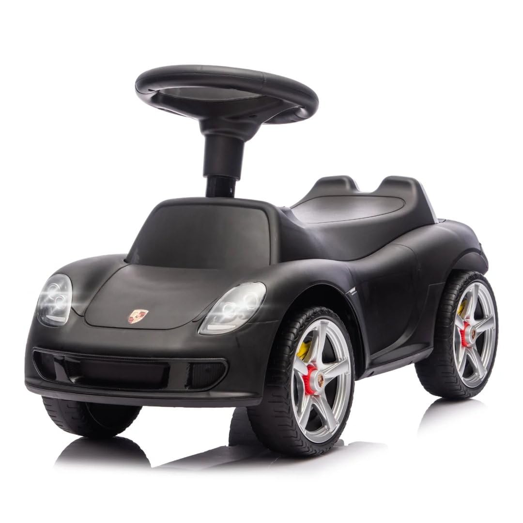 Porsche Carrera GT Rutschauto, 1–3 Jahre, mit Scheinwerfern, Schwarz, Schwarz