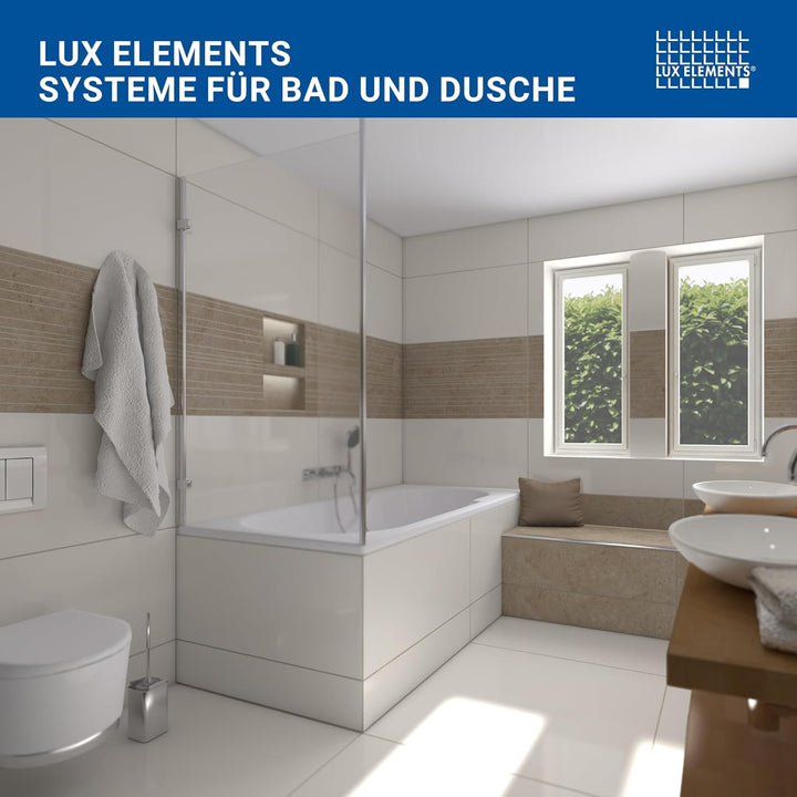 LUX ELEMENTS Badewannenverkleidung Kopfseite Fertig zum Verfliesen 90 x 60cm I Hartschaumplatte 3cm
