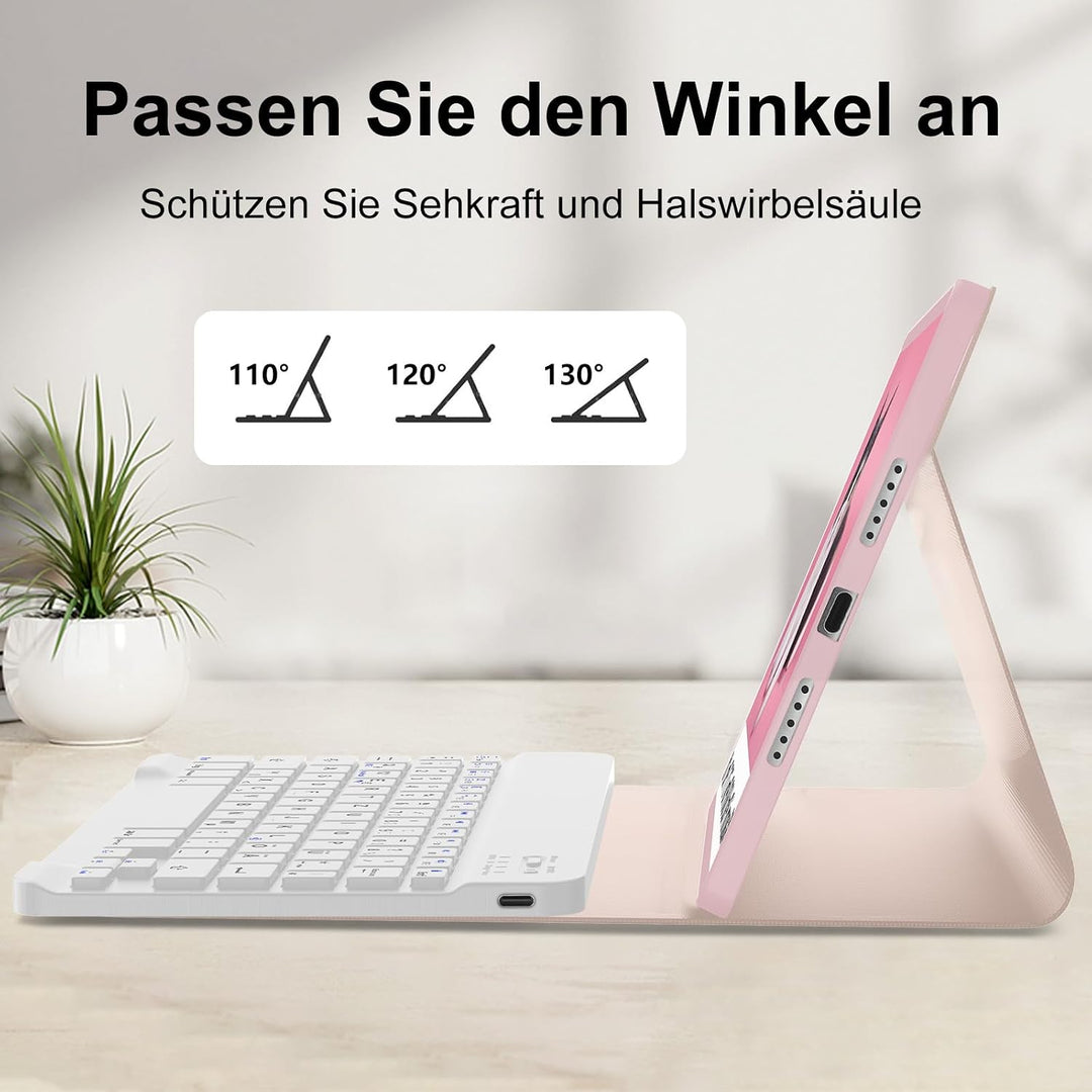 Hülle mit Tastatur für Xiaomi Pad 8/8 Pro/ 7/7 Pro (2026/2025) 11.2 Zoll Rosa Rosa, Rosa Rosa
