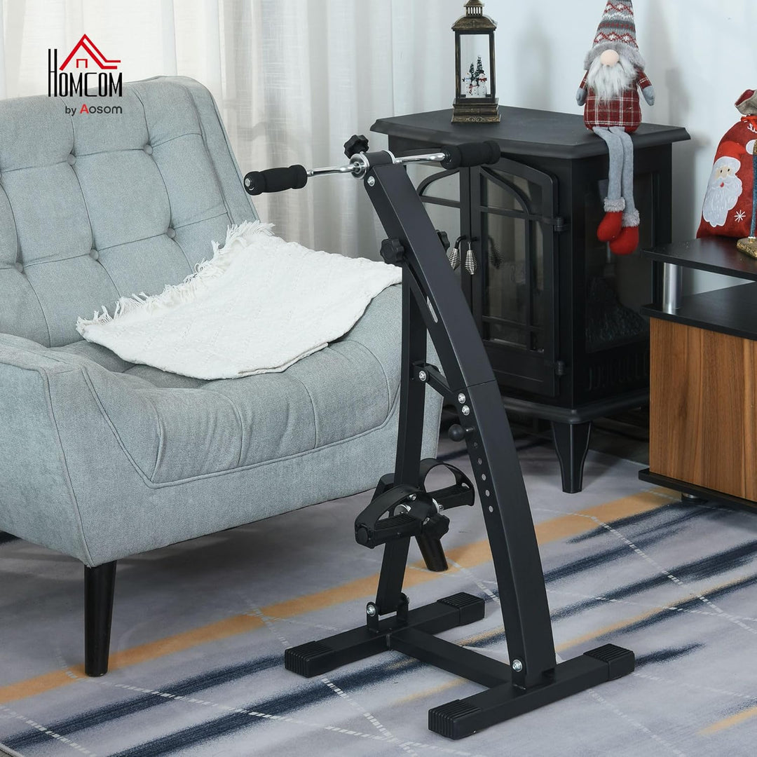 HOMCOM Heimtrainer Bewegungstrainer Pedaltrainer für Senioren Stahl Schwarz/Weiss 41 x 42,5 x