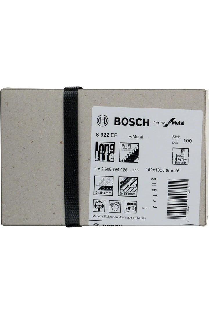 Bosch Accessories Bosch Professional 100 Stück Säbelsägeblatt S 922 EF Flexible for Metal (für Metal