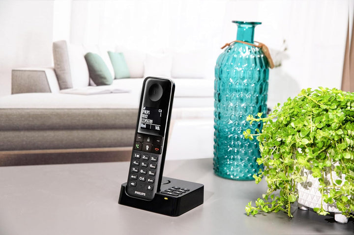 Philips-Telefon D4751B/01 - Drahtlos - mit Anrufbeantworter - Überragender Klang - Schwarz, D4751B/0