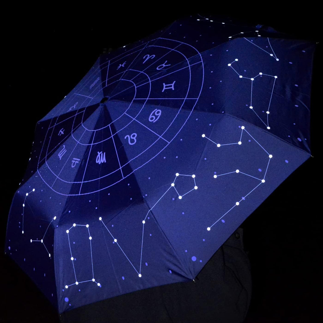 iX-brella Reflex Regenschirm Star Sign mit reflektierenden Sternbildern - Golfschirm Automatik XXL 1