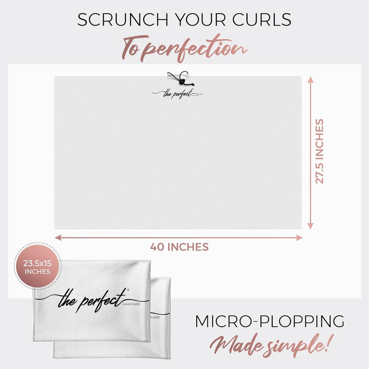Haarhandtuch &amp; Curl Scrunching Towel Set – The Perfect Haircare – Micro Plop – Curly Girl Method (CG