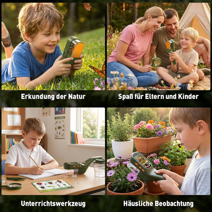 Entdecker Set für Kinder - Insektenfänger Spielzeug mit 500X Bildschirm, Insekten Beobachtungsbox, K