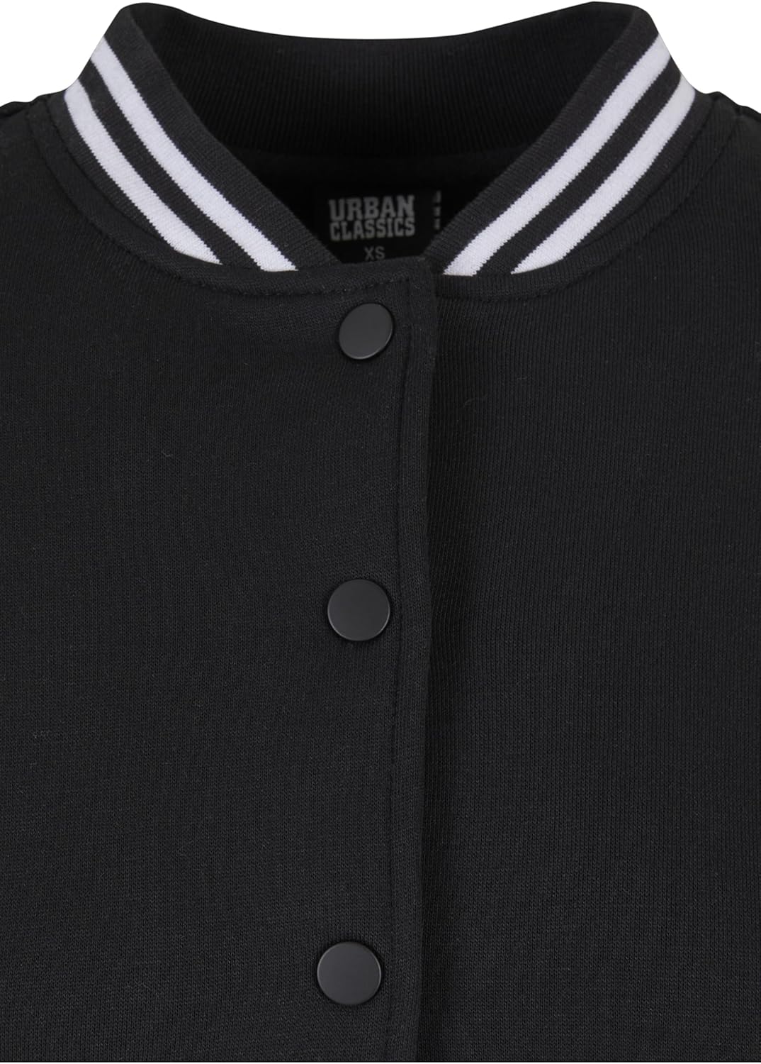 Urban Classics Damen Ladies Inset College Sweat Jacket XS Blk/Wht, XS Blk/Wht