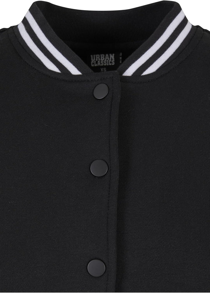 Urban Classics Damen Ladies Inset College Sweat Jacket XS Blk/Wht, XS Blk/Wht