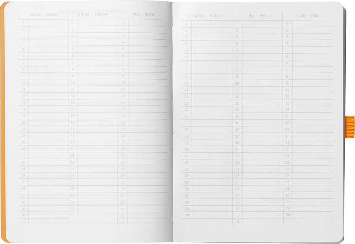 Rhodia 117576C Notizheft Goalbook (DIN A5, 14.8 x 21 cm, Dot, praktisch und trendige, mit weichem De