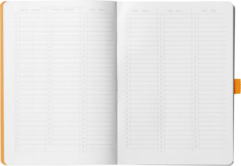 Rhodia 117573C Notizheft Goalbook (DIN A5, 14.8 x 21 cm, Dot, praktisch und trendige, mit weichem De