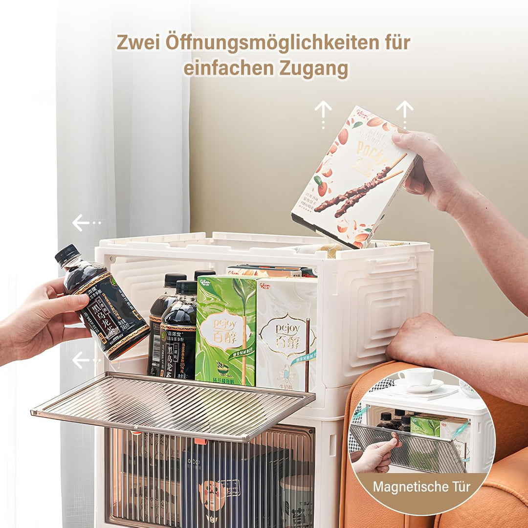 BTGGG 3 Tier Aufbewahrungsbox mit Deckel, 20L*3 Kunstoffboxen Aufbewahrungsboxen Stapelbar Plastikbo