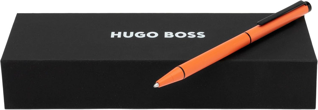Hugo Boss Cloud Kugelschreiber aus Messing in der Farbe Papaya Orange Matt, Länge: 14cm, Minenfarbe: