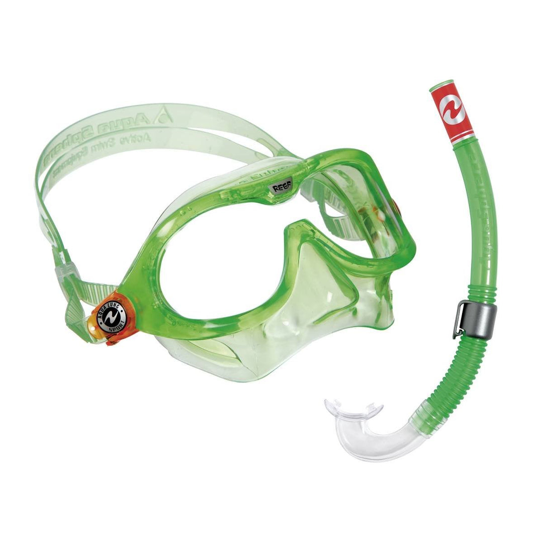 Aqua Lung Tauchmaske Schnorchel-Set XS - S Grün, XS - S Grün