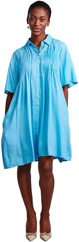 YAS Damen Kleid S Ethereal Blue, S Ethereal Blue