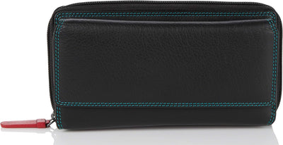 VISCONTI Leder Damen Geldbörse Rainbow Mehrfarbig XL Purse (RB78) (Black Multi (schwarz)), Black Mul