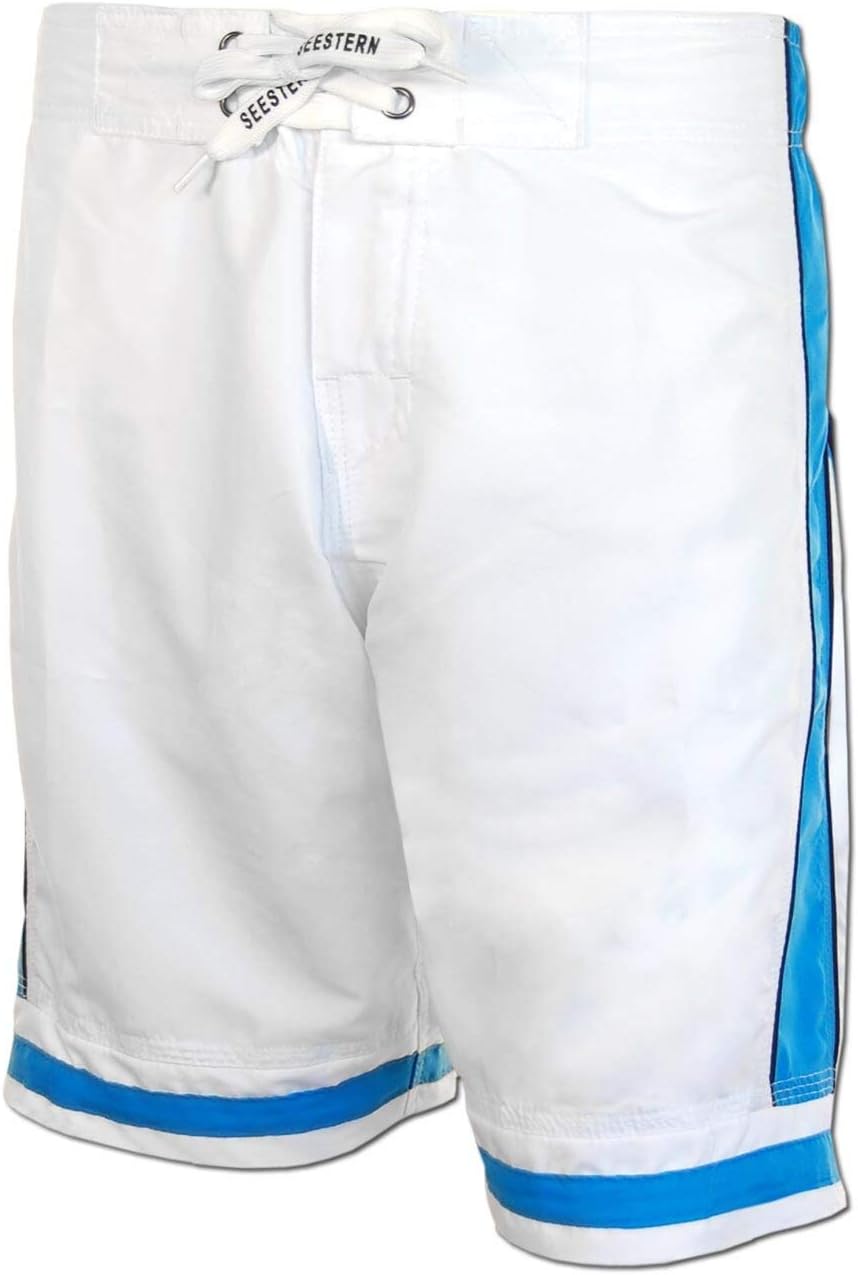 SEESTERN Herren Boardshorts Surfshorts Boardshort Badeshorts mit Gummizug hinten S-3XL mittellang 47