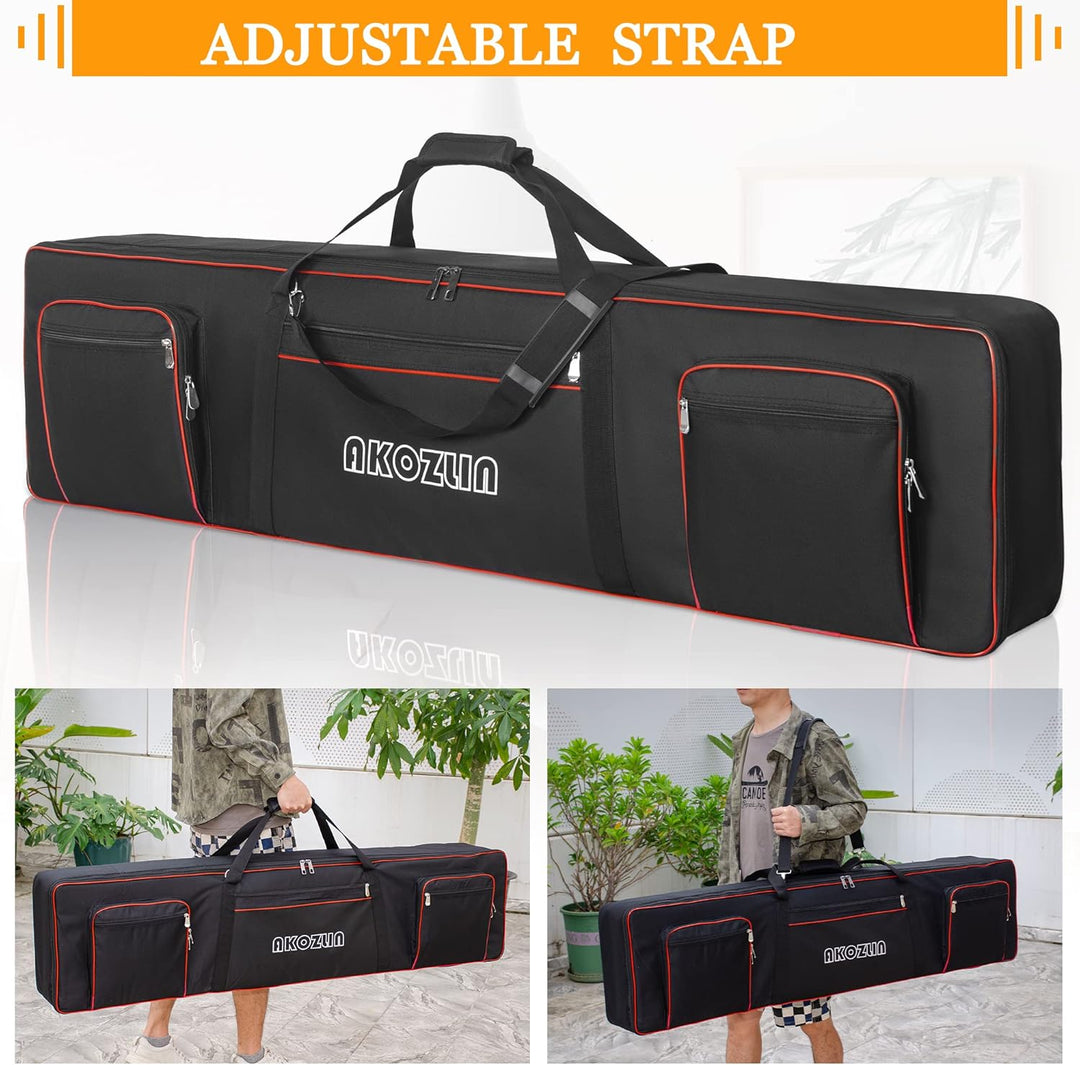 AKOZLIN 49/61/76/88 Slim/88 Key Keyboard Case Electric Piano Keyboard Bag Portable Keyboard Gig Bag