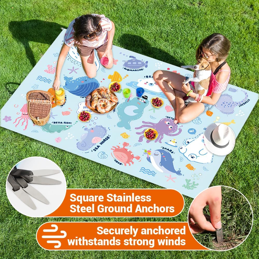 Picknickdecke wasserdicht, 145 x 210 cm Mini picknickdecke, Wasserdicht und schmutzabweisend, Ultral