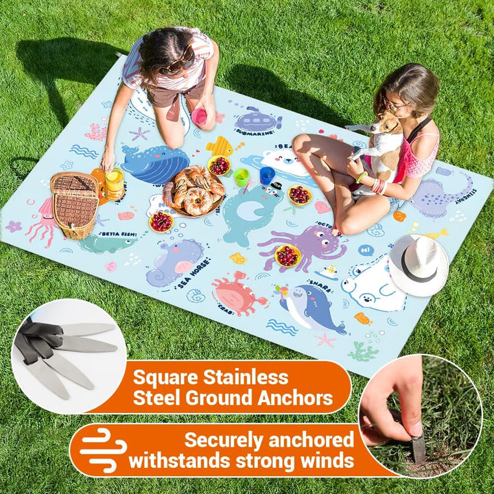 Picknickdecke wasserdicht, 145 x 210 cm Mini picknickdecke, Wasserdicht und schmutzabweisend, Ultral